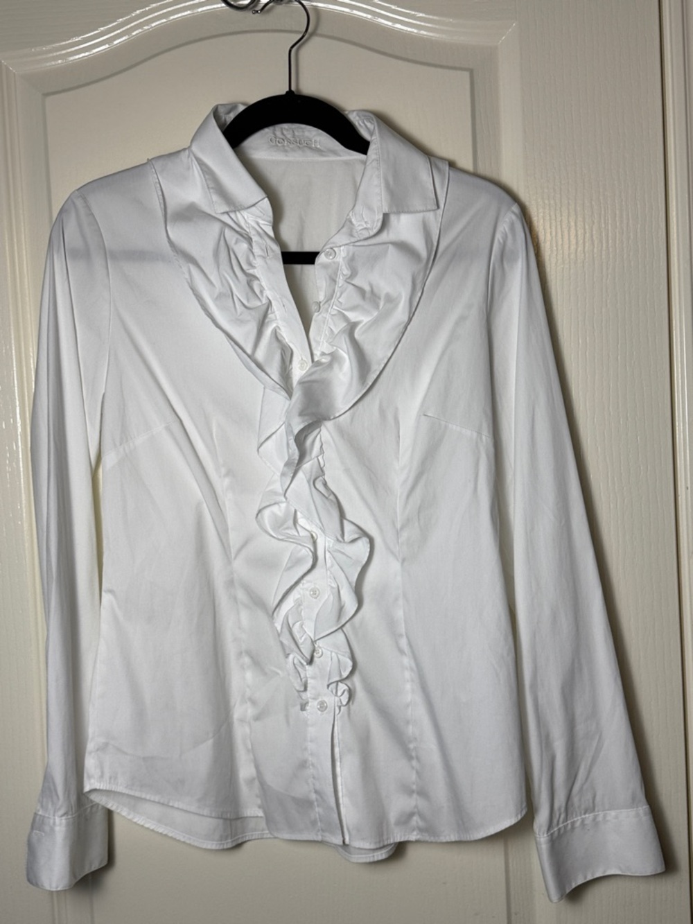 GORSUCH Long Sleeve Ruffle button Up V Neck Top